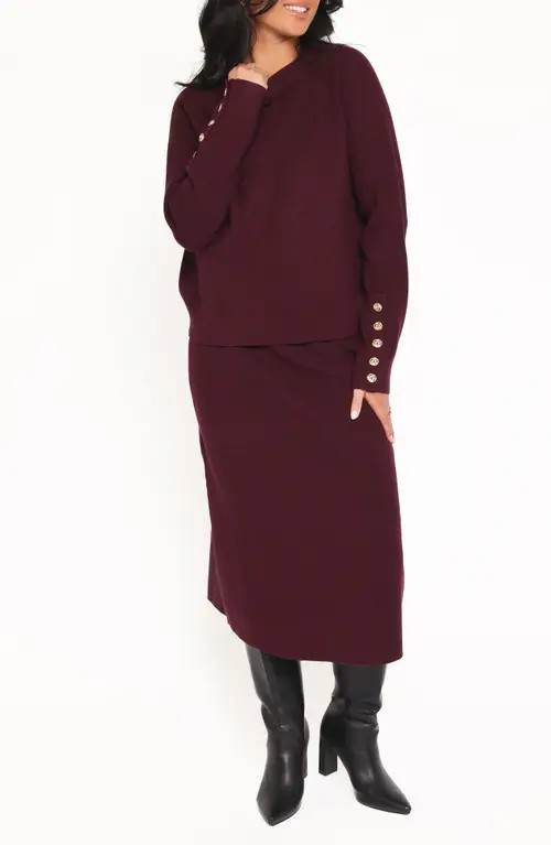 Petal & Pup Bridget Rib Sweater & Midi Set in Maroon at Nordstrom, Size X-Small | Nordstrom