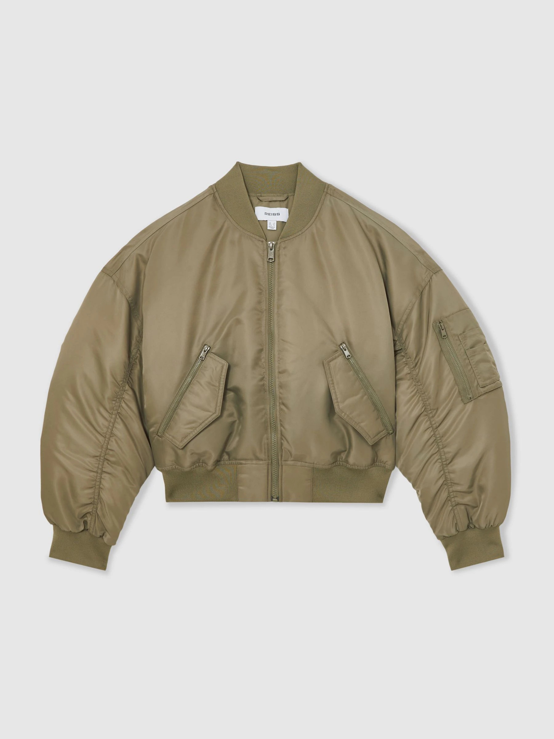 Reiss Reiss Khaki Juniper Technical Puffer Bomber Jacket | Next US