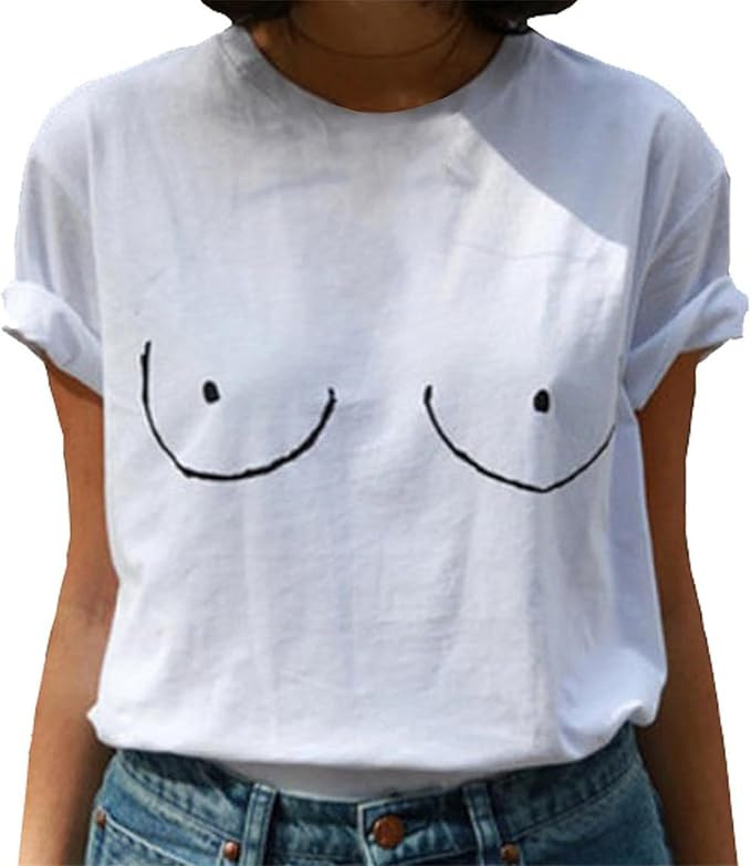 BLACKMYTH Women's Cute Graphic T Shirts Funny Tops Short Sleeve Tees | Amazon (US)