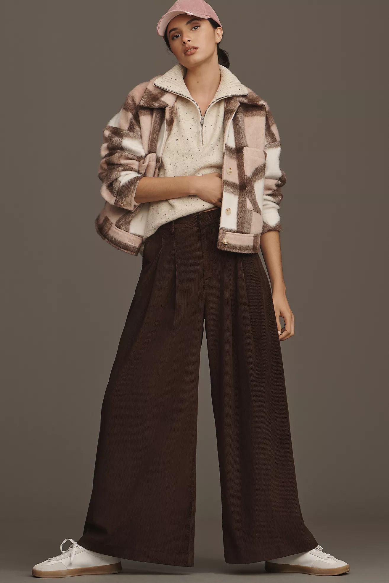 The Avery Pleated Wide-Leg Trousers by Maeve: Corduroy Edition | Anthropologie (US)