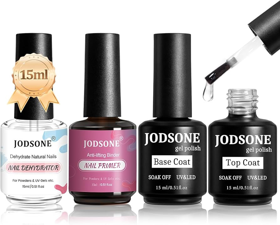 JODSONE 15ML Nail Primer Base Coat Top Coat Glossy Quick Drying Durable DIY Nail Art Design Long ... | Amazon (US)