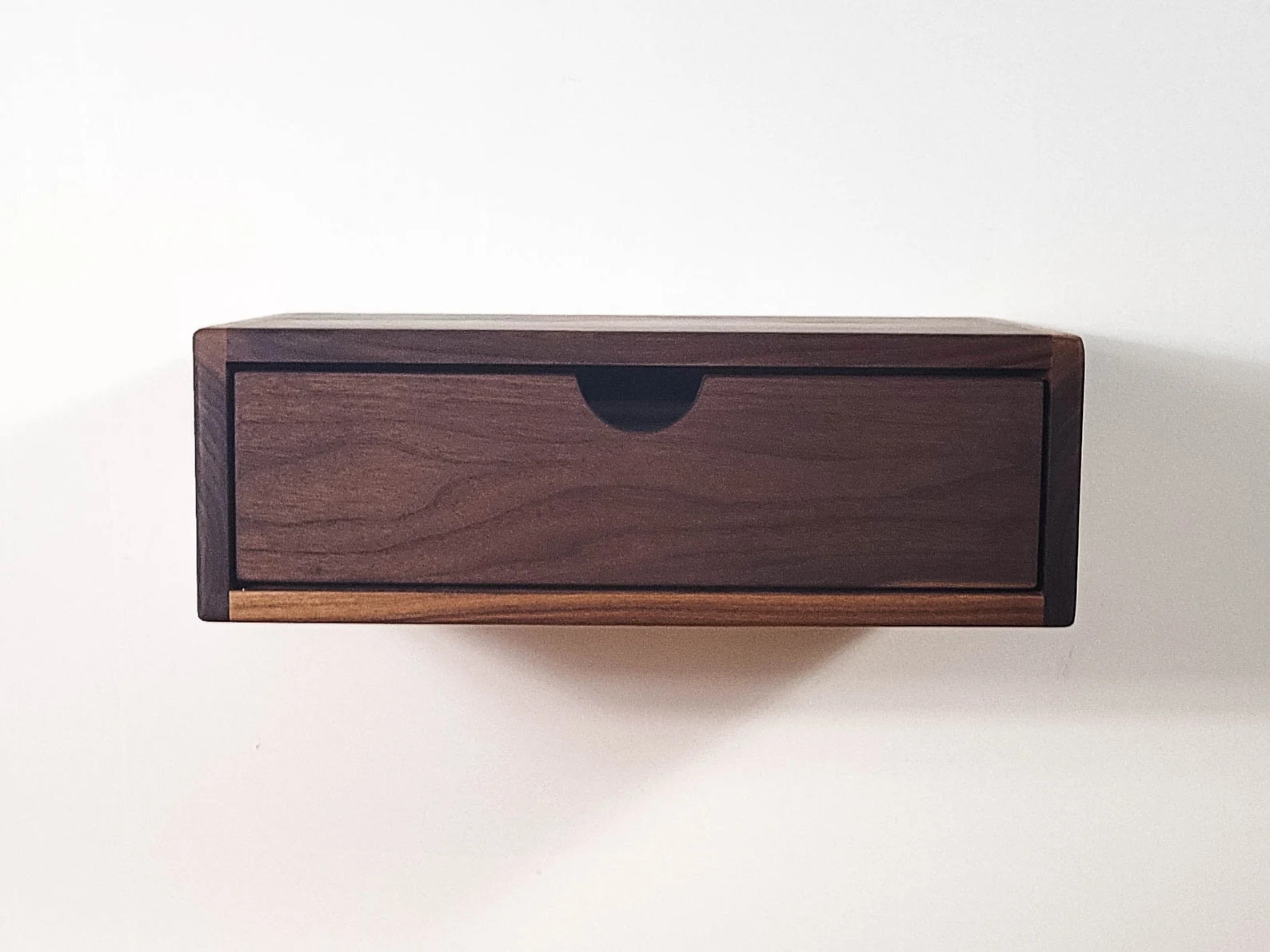 Cloud Floating Walnut Nightstand With Black Walnut Drawer - Etsy | Etsy (US)