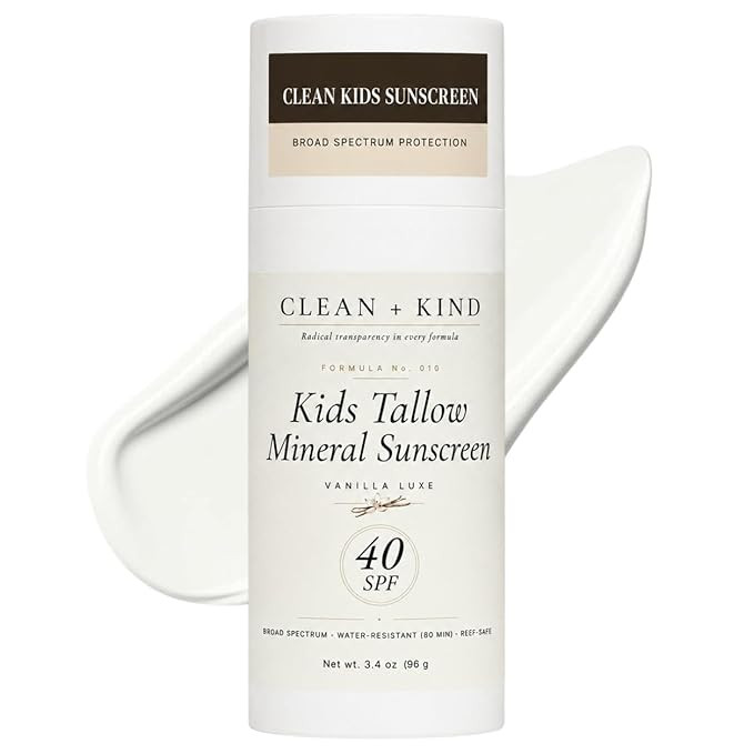 Amazon.com: Clean + Kind Kids Mineral Sunscreen SPF 40 – Non-Nano Zinc Oxide Sun Protection wit... | Amazon (US)