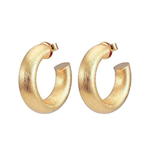Sheila Fajl Small Chantal Thick Chunky Tube Lightweight Hoop Earrings for Women in Brushed Champagne. 18k Gold and 18k Rose Gold Metal Plated | Amazon (US)