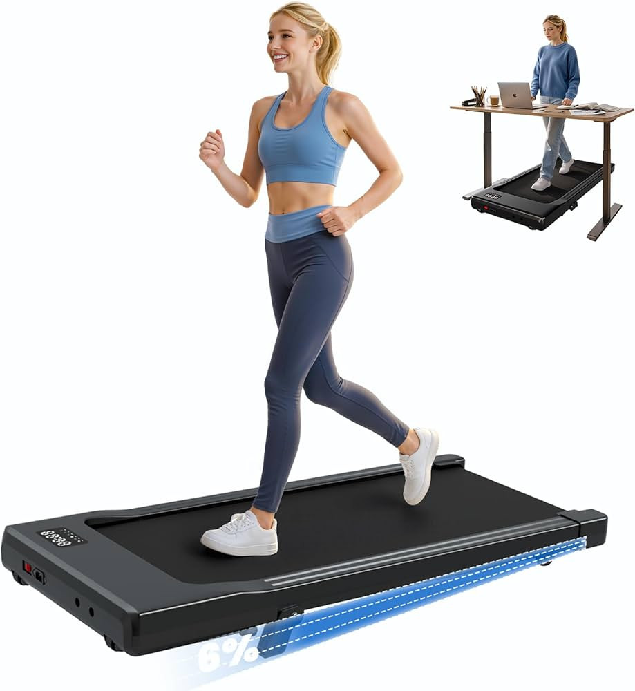 DeerRun Under Desk Walking Pad Treadmill for Home & Office, 6% Manual Incline, 2.5 HP, 0.6–3.8 ... | Amazon (US)