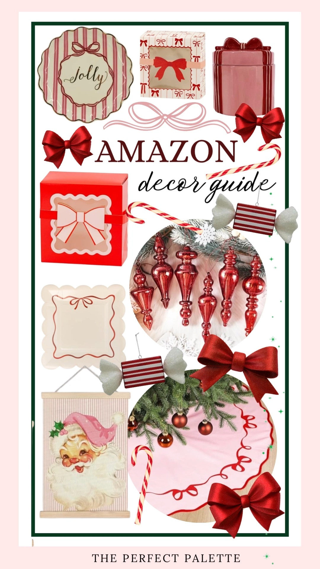 Amazon Christmas Decor, Classic red and pink decor with cute bow accents, and an adorable vintage Santa! 

Amazon, Red Christmas decor, Christmas table, Amazon home, Christmas decor, Christmas tablescape 
Holiday tablescape, Christmas place setting, Holiday place setting, Place setting, Christmas party, Christmas centerpiece, Santa present bag, Holiday centerpiece. holiday party. holiday table.  

#LTKFindsUnder50 #LTKSeasonal #LTKSaleAlert #LTKFindsUnder100 

#LTKGiftGuide #LTKHoliday #LTKHome