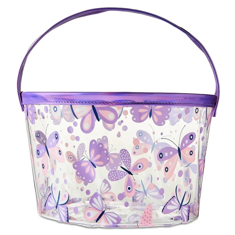 Transparent Butterfly Basket, Multicolor, 11" x 7", Easter by Way To Celebrate | Walmart (US)
