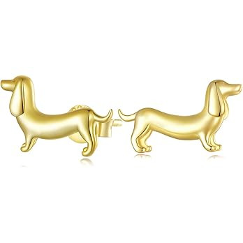Cute Stud Earrings for Women Dachshund Koi Fish Sea Star Sea Turtle Sea Conch Earrings 14K Gold P... | Amazon (US)