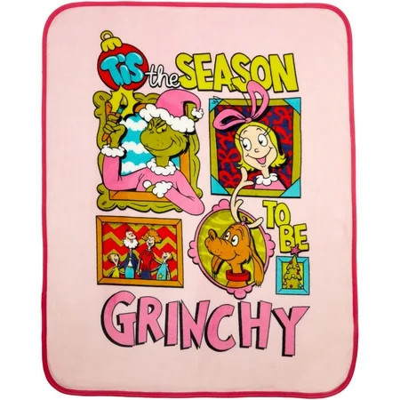 Grinch Kids Pink Silky Soft Throw Blanket, 40x50 | Walmart (US)