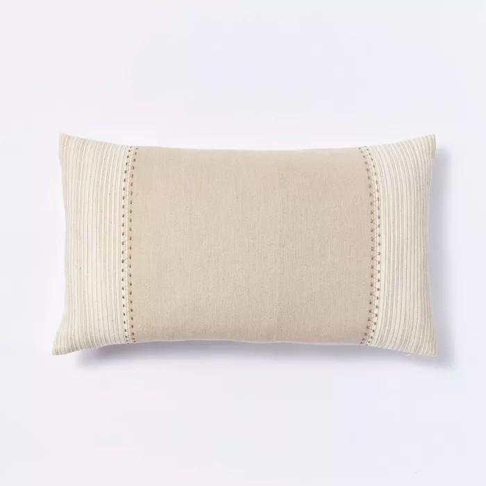 Oversized Striped Lumbar Throw Pillow Neutral - Threshold™ designed with Studio McGee | Target