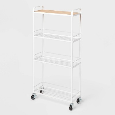 Skinny Storage Cart Matte White - Brightroom™: Iron Utility Cart, No Assembly, Narrow Profile | Target