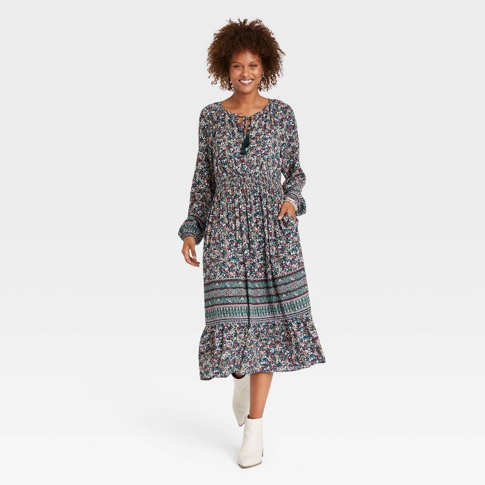 Women's Long Sleeve Smocked Dress - Knox Rose™ | Target