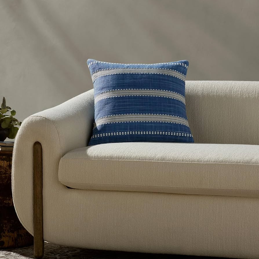 Loloi Magnolia Home by Joanna Gaines Dennis Collection PMH0074 Blue 18'' x 18'' Cover w/Poly Pill... | Amazon (US)