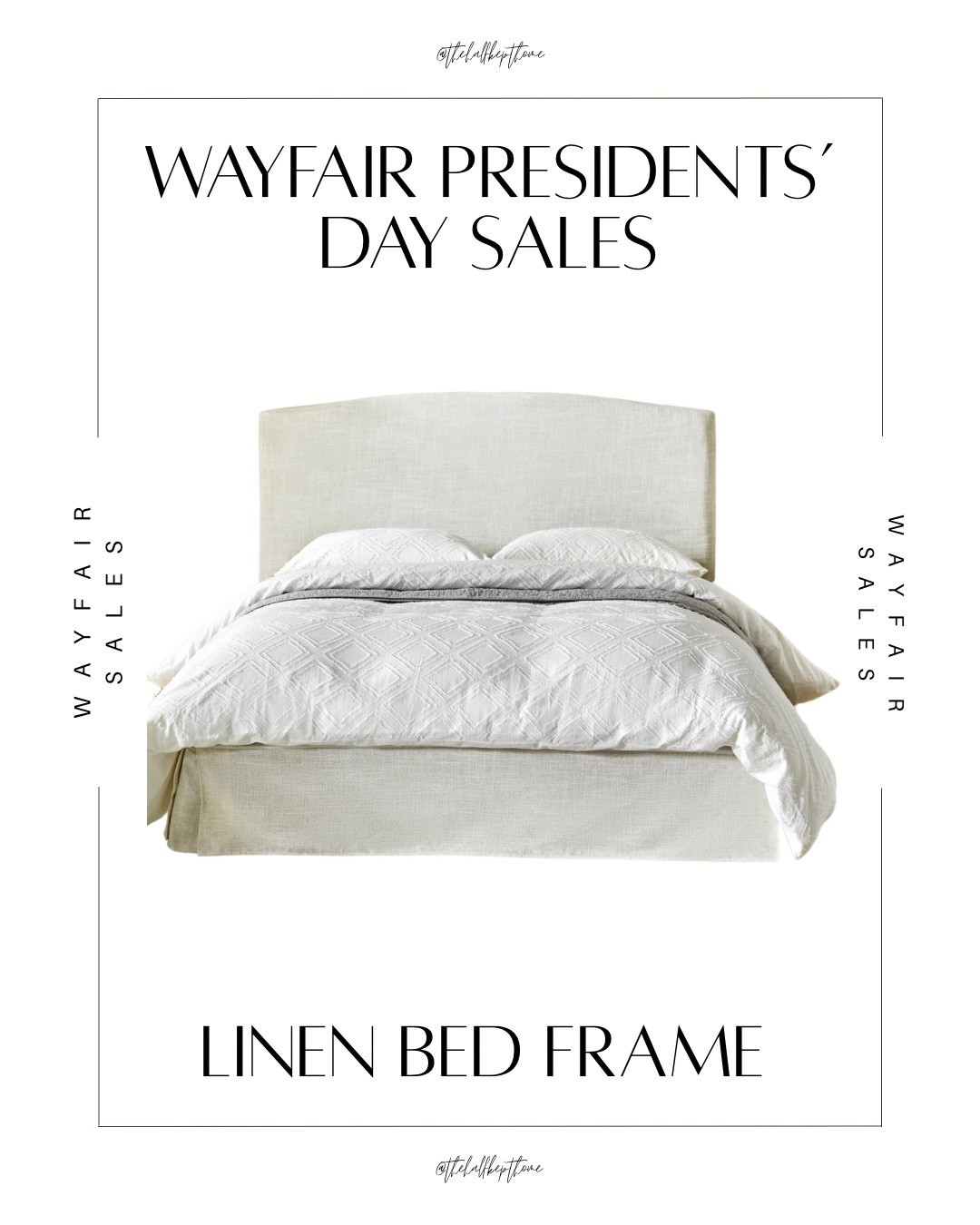 Our favorite linen bed frame and home finds are on Presidents’ Day clearance at Wayfair! Save up to 70% off and free shipping on orders over $35 😍 #Ad
#Wayfair @Wayfair  
#WayfairPartner