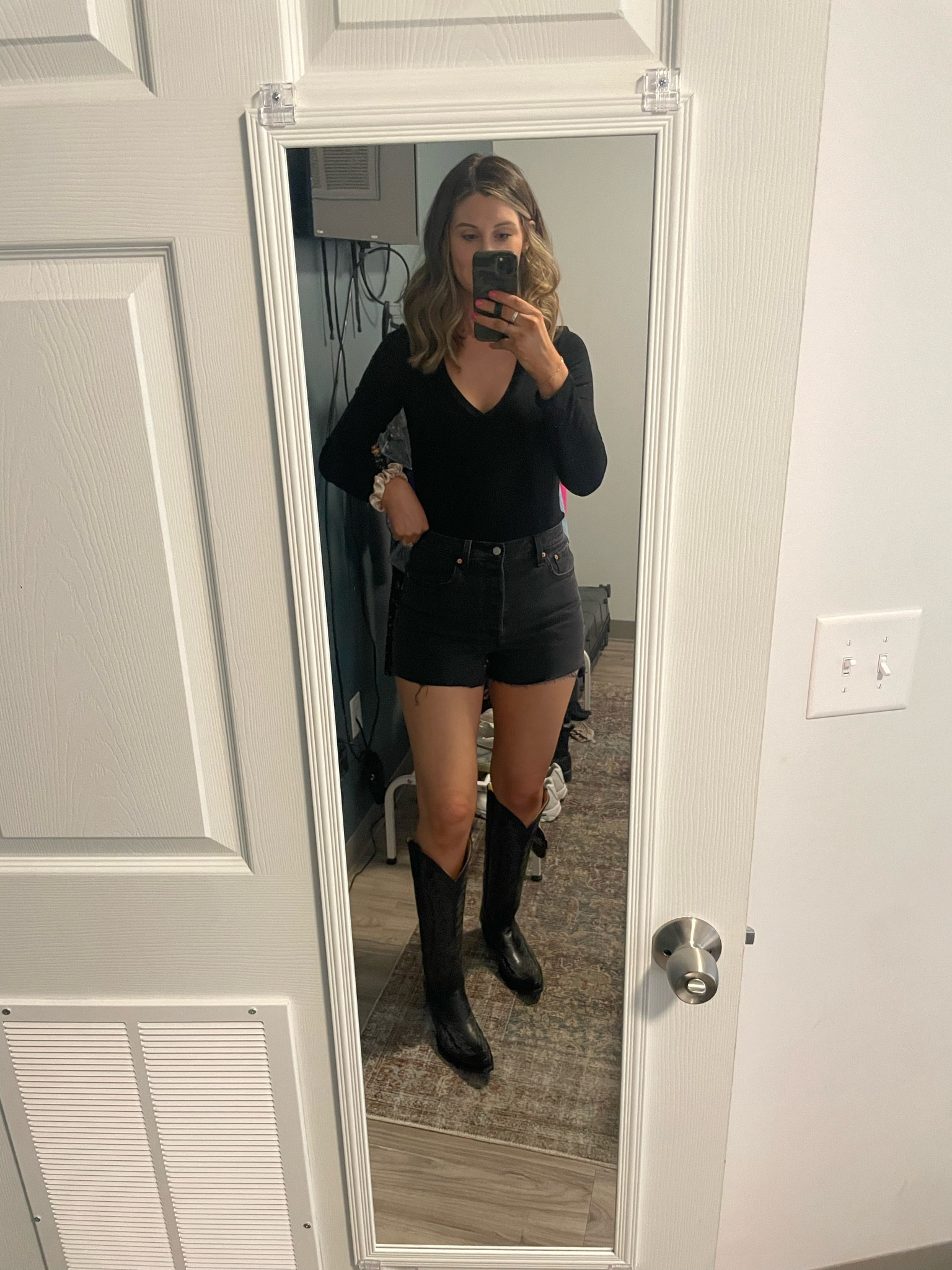Easy, comfy outfit for night in Nashville!

Shorts were comfy, didn’t ride up and didn’t stretch out! ✅✅✅ On sale 40% off making them $42!

Body suit is long torso approved! Also purchased in white  

#LTKsalealert #LTKstyletip #LTKunder100