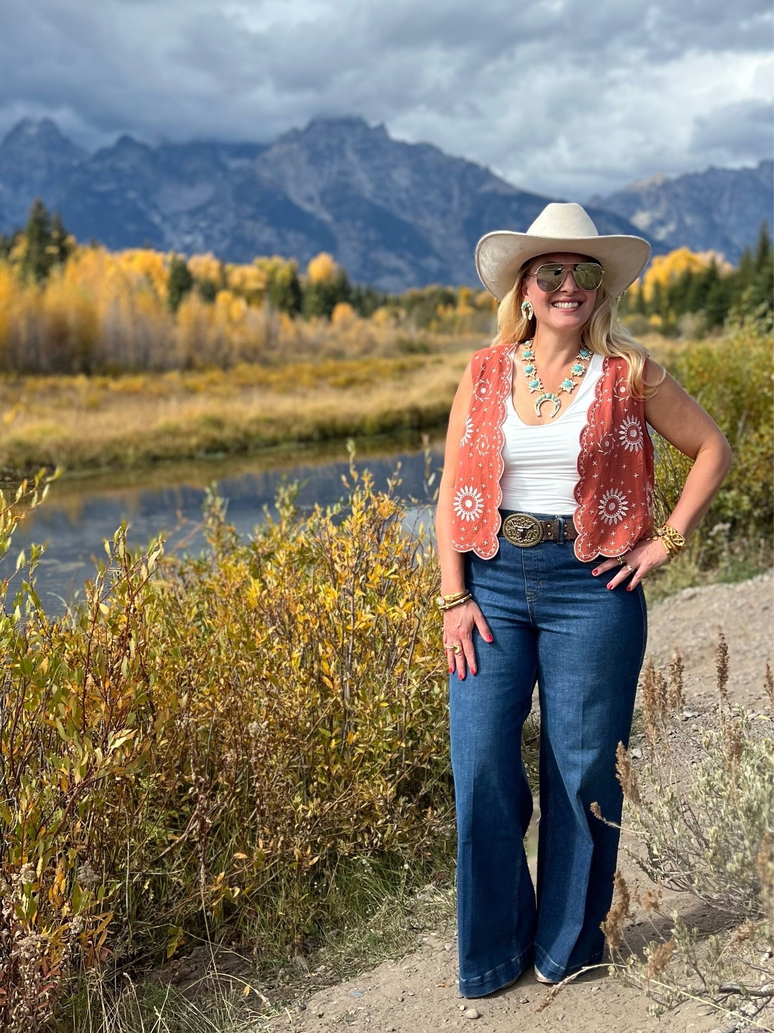 🤠WESTERN OUTFIT for women! What do you think? YES or No? Let me know! I think it’s perfect for Jackson Hole, Wyoming, a Texas Rodeo or a Nashville Country Concert. Hee Haw! 

Wearing a large tank and vest. Wearing a large in the Spanx pull on denim leggings. Add a cowboy hat to give it that western flare!

Western Outfits Women I Nashville Outfits for Women I Country Concert Outfit

Taylor swift concert outfit ideas I texas rodeo outfit | rave outfits festivals | rodeo outfits for women | houston rodeo outfits for women | rodeo outfit | nashville outfits spring | texas rodeo outfits | all fringe outfit | denim on denim outfit | fringe on fringe | country concert outfit | country concert outfit ideas | country concert outfits | country concert outfit ideas winter | rodeo outfit | rodeo outfit ideas | western glam outfit | rodeo outfits for women | rodeo outfits winter | cowgirl outfit | rodeo outfits | western outfits | western outfits women | country glam outfit | nashville outfit | nashville outfits | rodeo outfits for women | nashville outfits for women | country concert outfit | country concert outfits


#westernfashion #westernstyle #westernwear #westernglam #westernoutfits #countryconcert #countryconcertoutfit #rodeo #rodeofashion #rodeotok #rodeohouston #cowgirl #cowgirlboots #cowboyhat #cowboyhats #nashville #nashvilleoutfit #countryoutfit #countrygirls #fallfashion #falltrends

#LTKSeasonal #LTKOver40 #LTKSaleAlert #LTKTravel #LTKgrwm #LTKootd #LTKMidsize #LTKU #LTKWorkwear