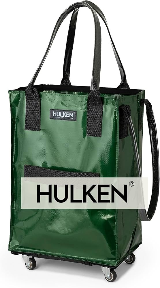 HULKEN (Small, Forest Green) Reusable Grocery Bag On Wheels, Shopping Trolley, Rolling Tote, Zipp... | Amazon (US)