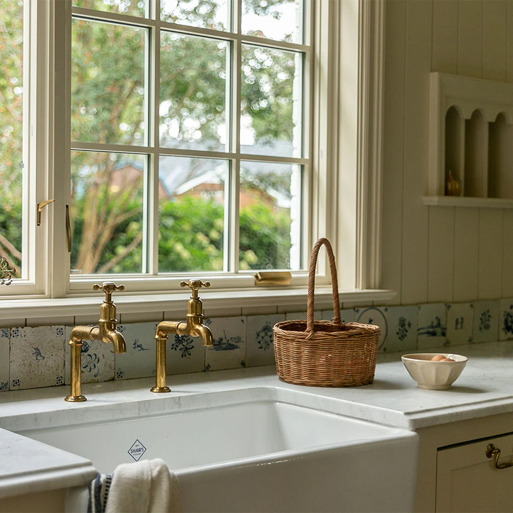 Simone Rattan Basket with Handle | Roan Iris