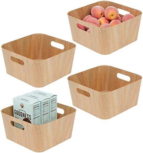 mDesign Set of 4 Storage Box with Handles – Open-Top Refrigerator Storage Basket – Food Stora... | Amazon (UK)