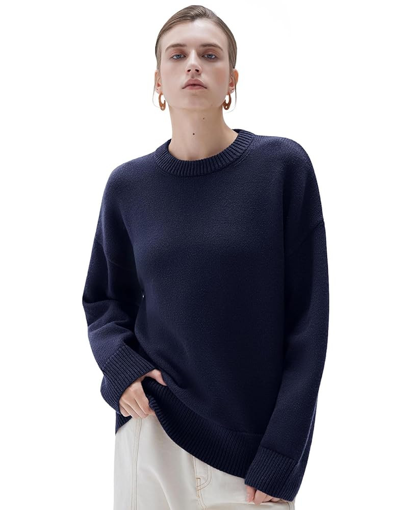 SUUKSESS Women Cashmere Oversized Long Sleeve Pullover Sweater Crew Neck Jumpers | Amazon (US)