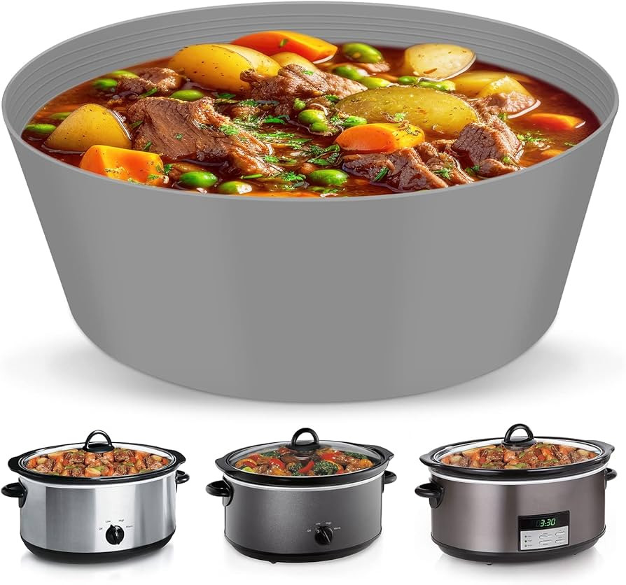 Silicone Slow Cooker Liners fit Crock-Pot 7-8 Quart Oval Slow Cooker，Reusable & Leakproof Dishw... | Amazon (US)