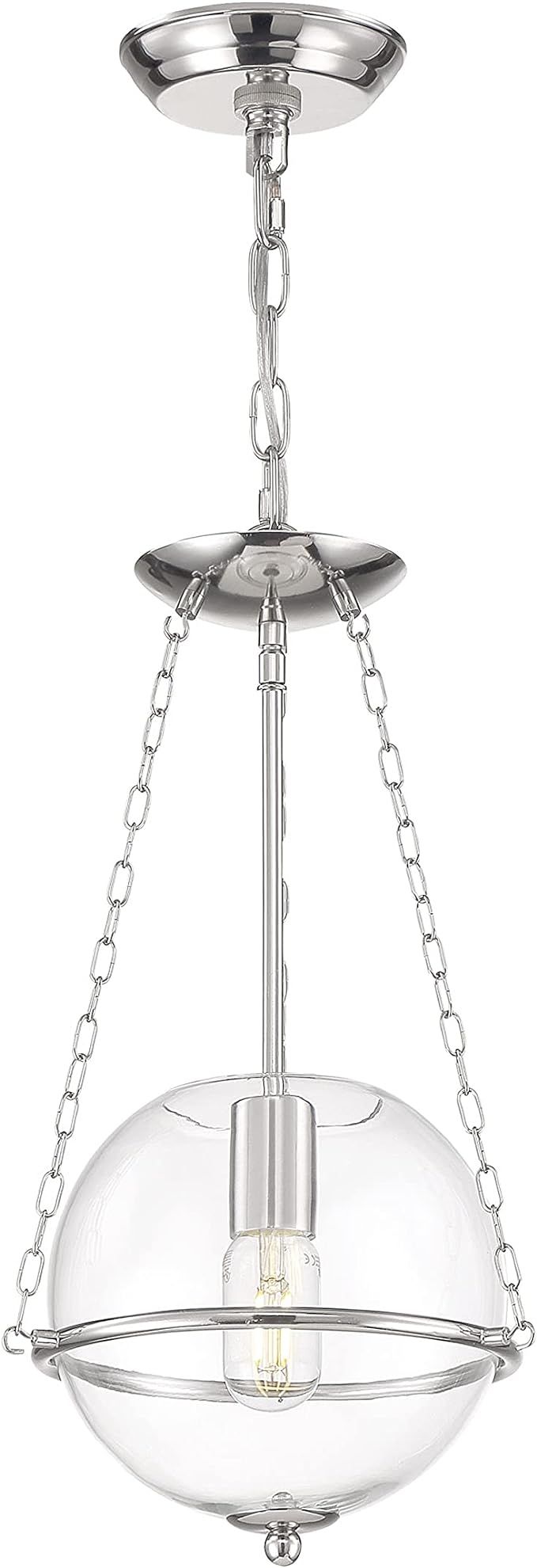 Nuvo 60/6951 Odyssey Mini Pendant Fixture Polished Nickel with Clear Glass, 1 Light | Amazon (US)