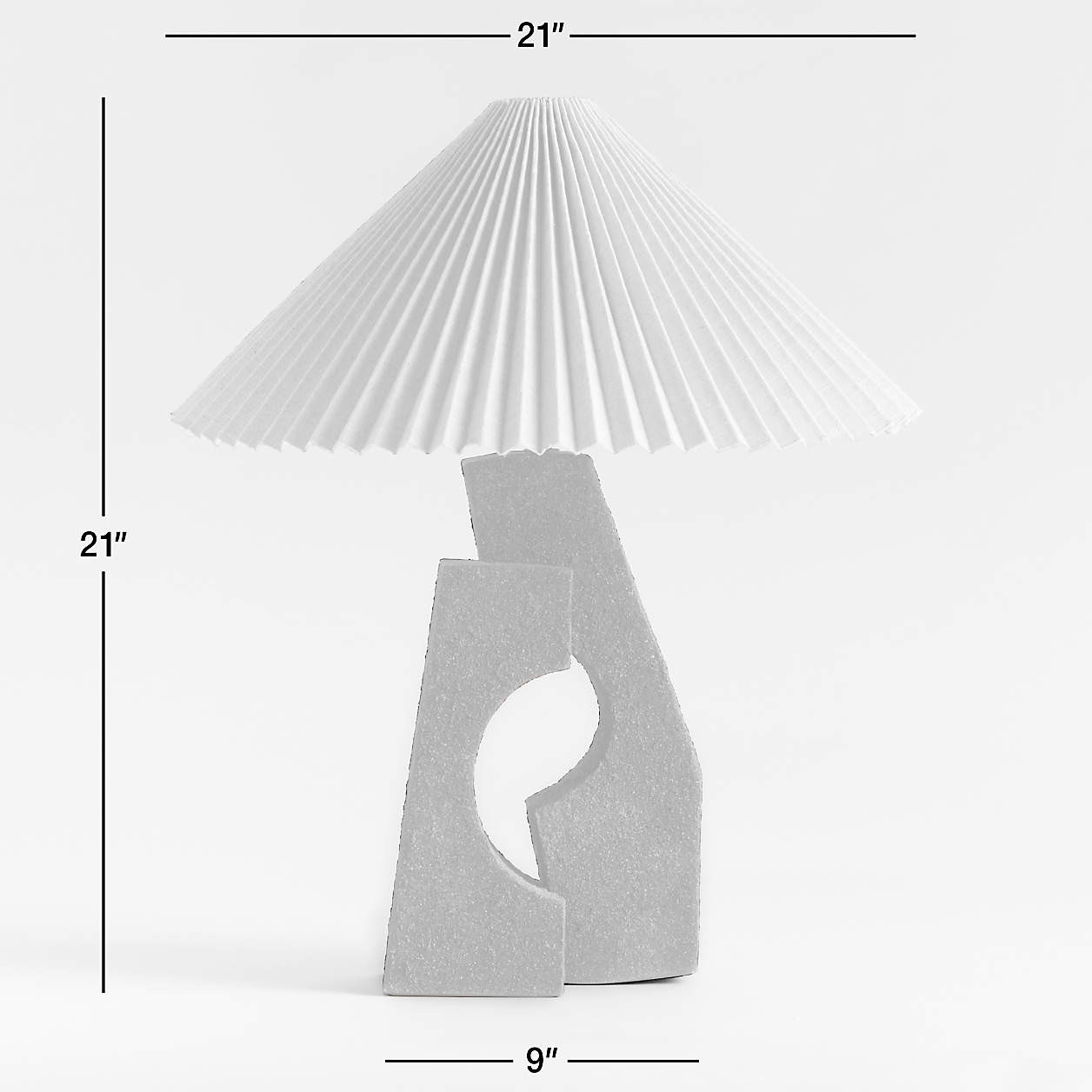 Ruins Cream Ceramic Sculptural Table Lamp with Pleated Shade by Athena Calderone 20" + Reviews | ... | Crate & Barrel