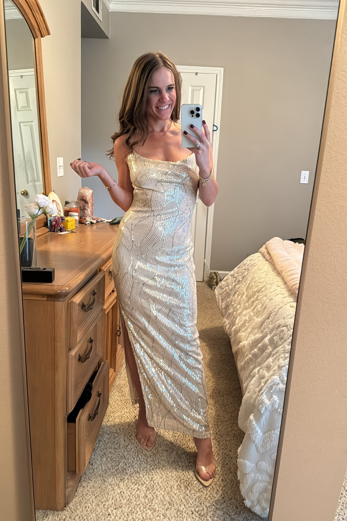 Such a pretty & elegant dress! Perfect for holiday parties! 🤍 wearing size small  

#LTKHoliday #LTKStyleTip #LTKCyberWeek