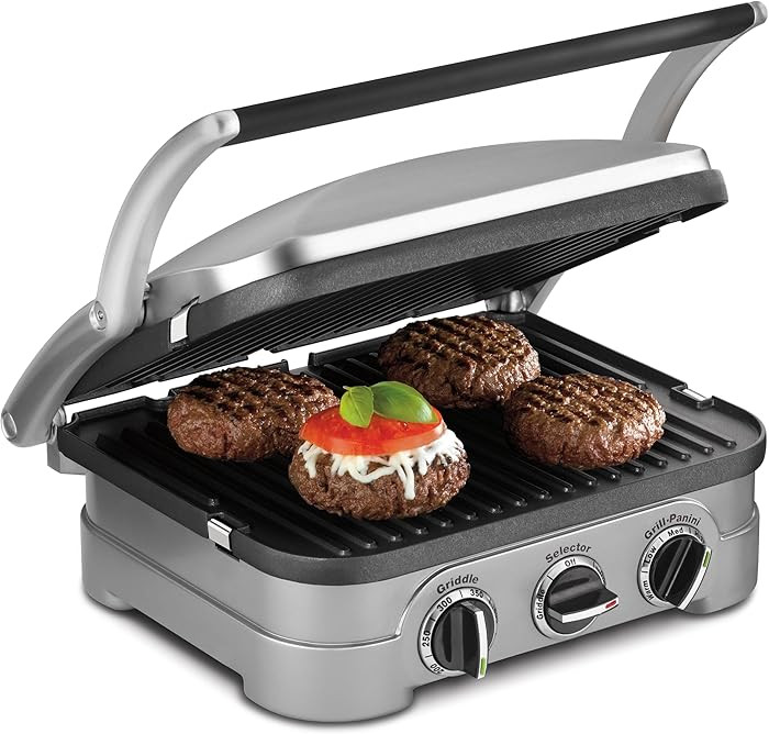 Cuisinart Griddler Indoor Grill, Panini Press, Sandwich Maker & More, 5-in-1 Grilling, Dishwasher... | Amazon (US)