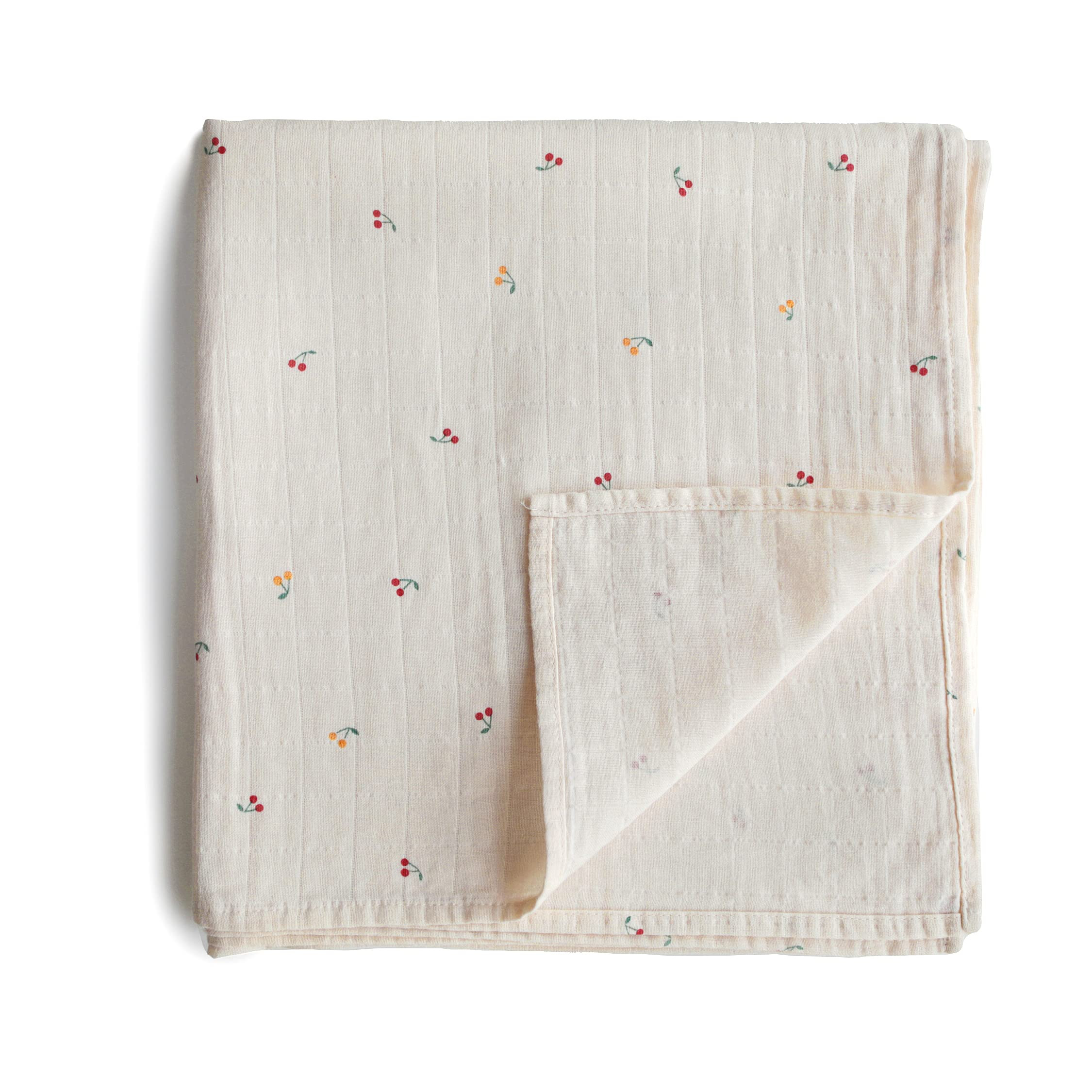 mushie Muslin Baby Swaddle Blanket | 100% Organic Cotton (Cherries) | Amazon (US)