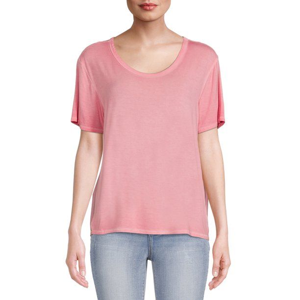 Time and Tru Women's Washed Scoop Neck | Walmart (US)