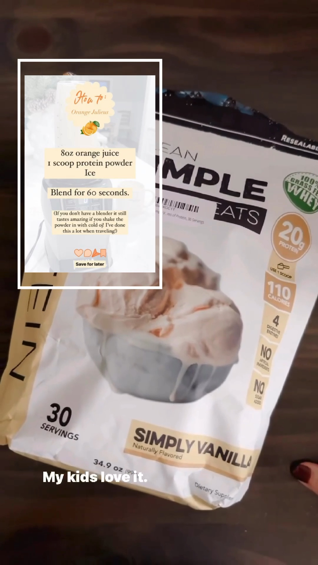 🍊Best smoothie for picky kids!! I make this constantly for my boys either in the morning or right after school. Tastes exactly like an Orange Julieus, like EXACTLY! 20g of protein and no added sugar!🎉

#momlife #smoothie #healthysnacks #proteinpowder
#recipes #highprotein #amazonfinds #protein #healthy

#LTKfitness #LTKkids #LTKfamily