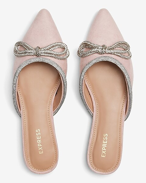 Rhinestone Embellished Bow Flats | Express