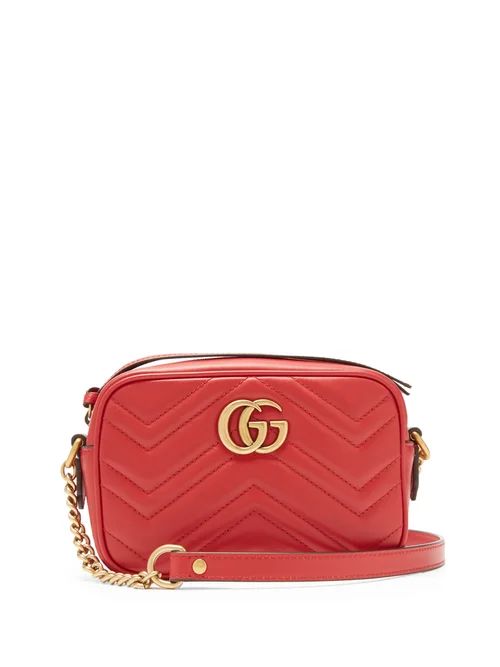 Gucci - GG Marmont Mini Quilted-leather Cross-body Bag - Womens - Red | Matches (US)