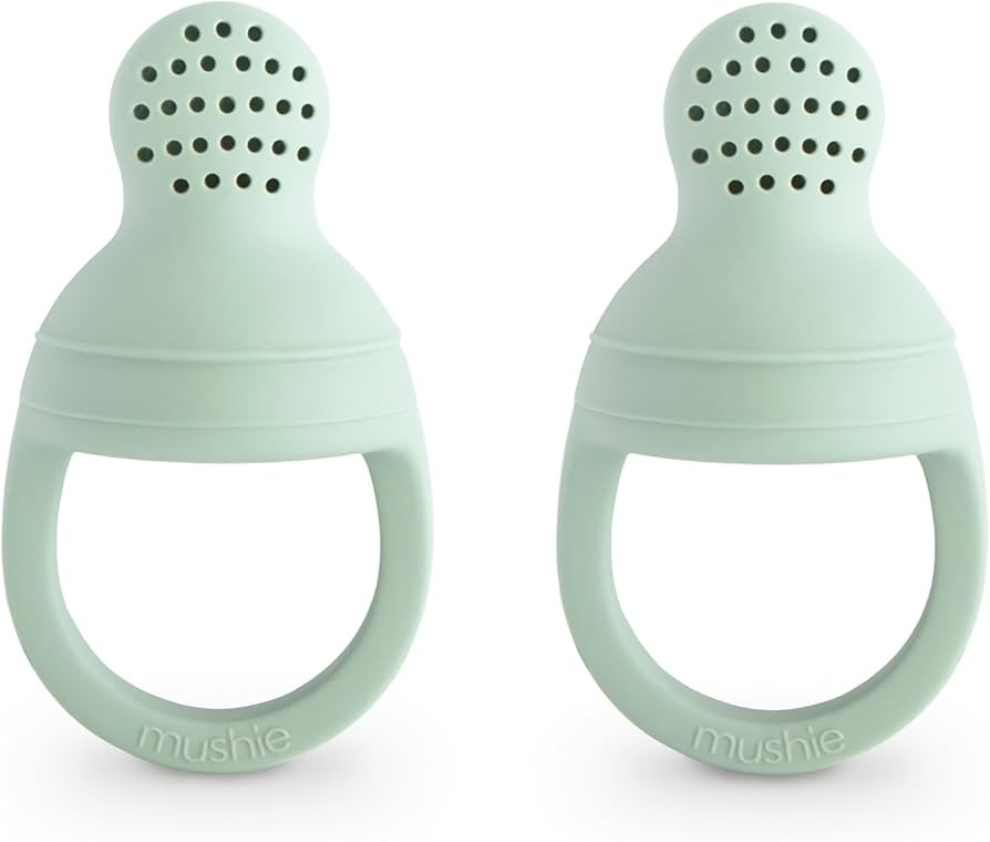 mushie Silicone Baby Fresh Fruit & Food Feeder Pacifier | 6 Months+ (Cambridge Blue) | Amazon (US)