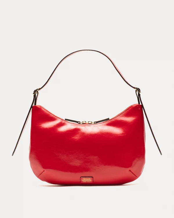 Starr Hobo - Crinkled Leather Red | Frances Valentine