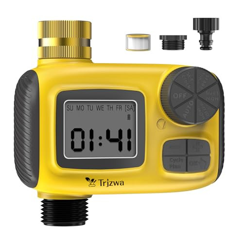 TRJZWA Sprinkler Timer for Outdoor,2025 Brass Inlet Release Water Timer for Garden Irrigation Hose Timers with Rain Delay and Manual Irrigation for Garden,Lawn,Yard Watering System | Amazon (US)