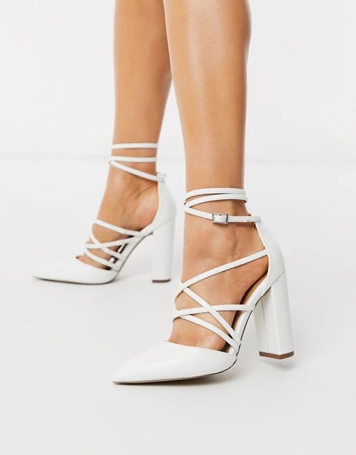 ASOS DESIGN Pick Me Up high block heels in white | ASOS (Global)