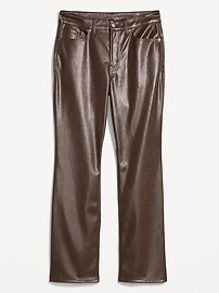 High-Waisted Faux-Leather Boot-Cut Ankle Pants for Women | Old Navy (US)