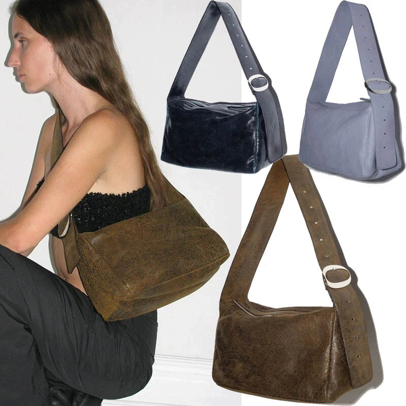 Paloma Wool Ultra Wide Shoulder Strap Shoulder Crossbody Bags Leather Handbag | eBay US