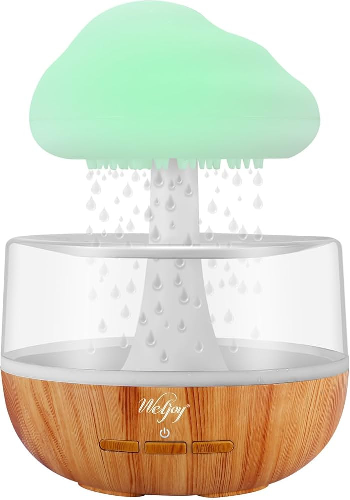 Weljoy Zen Raining Cloud Night Light Aromatherapy Essential Oil Diffuser Micro Humidifier Desk Fo... | Amazon (US)