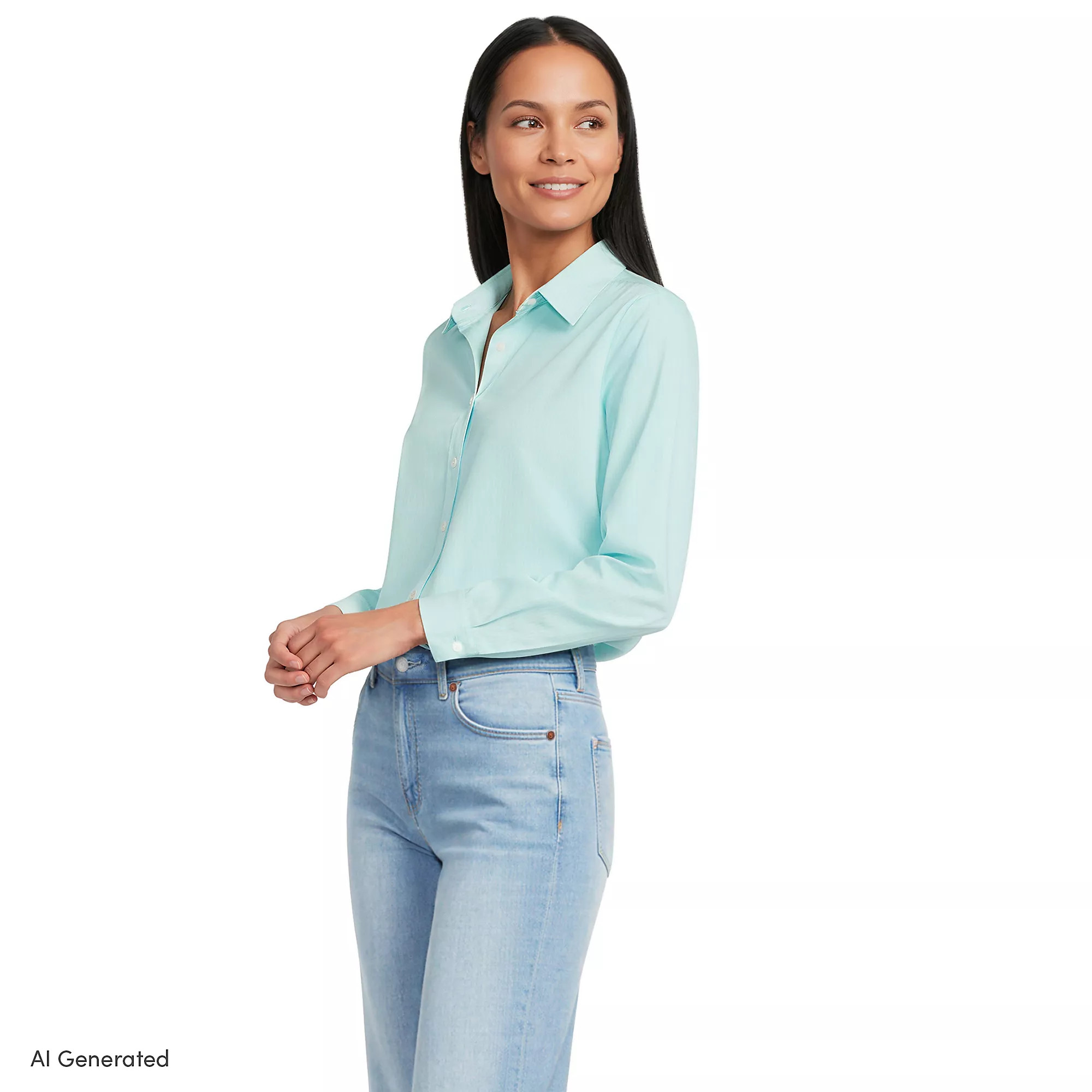 No Iron Button Front Shirt | Lands' End (US)