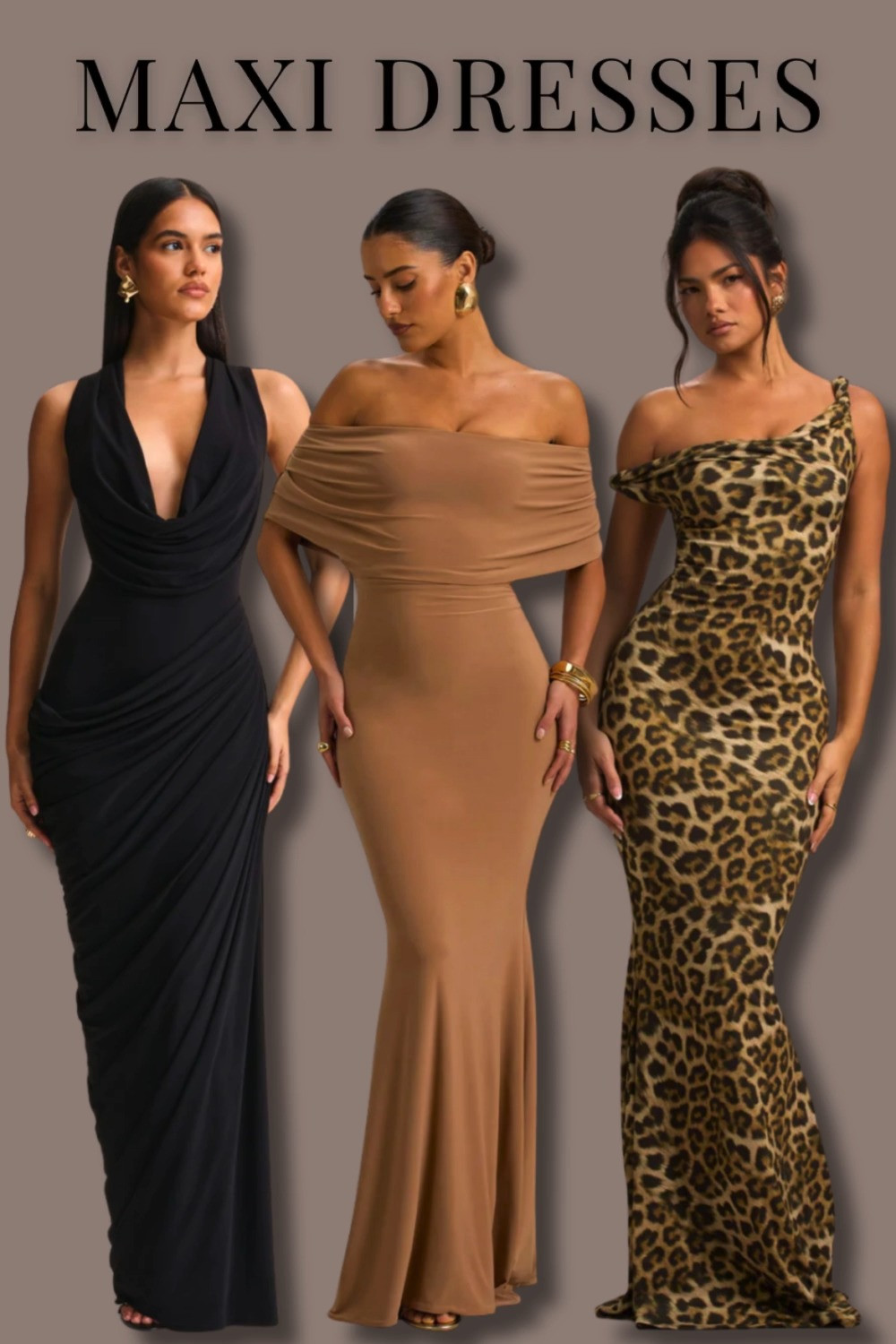 Maxi dresses always feel effortless and elegant 🤎 Sleek silhouettes and rich tones give these looks a timeless appeal, perfect for evenings, special occasions, or days when you want a polished look without trying too hard.
#BlackMaxiDress #BrownMaxiDress #LeopardPrintMaxiDress #MaxiDressStyle #EveningOutfits #ChicLooks 

 #LTKMidsize #LTKPetite #LTKPlusSize
