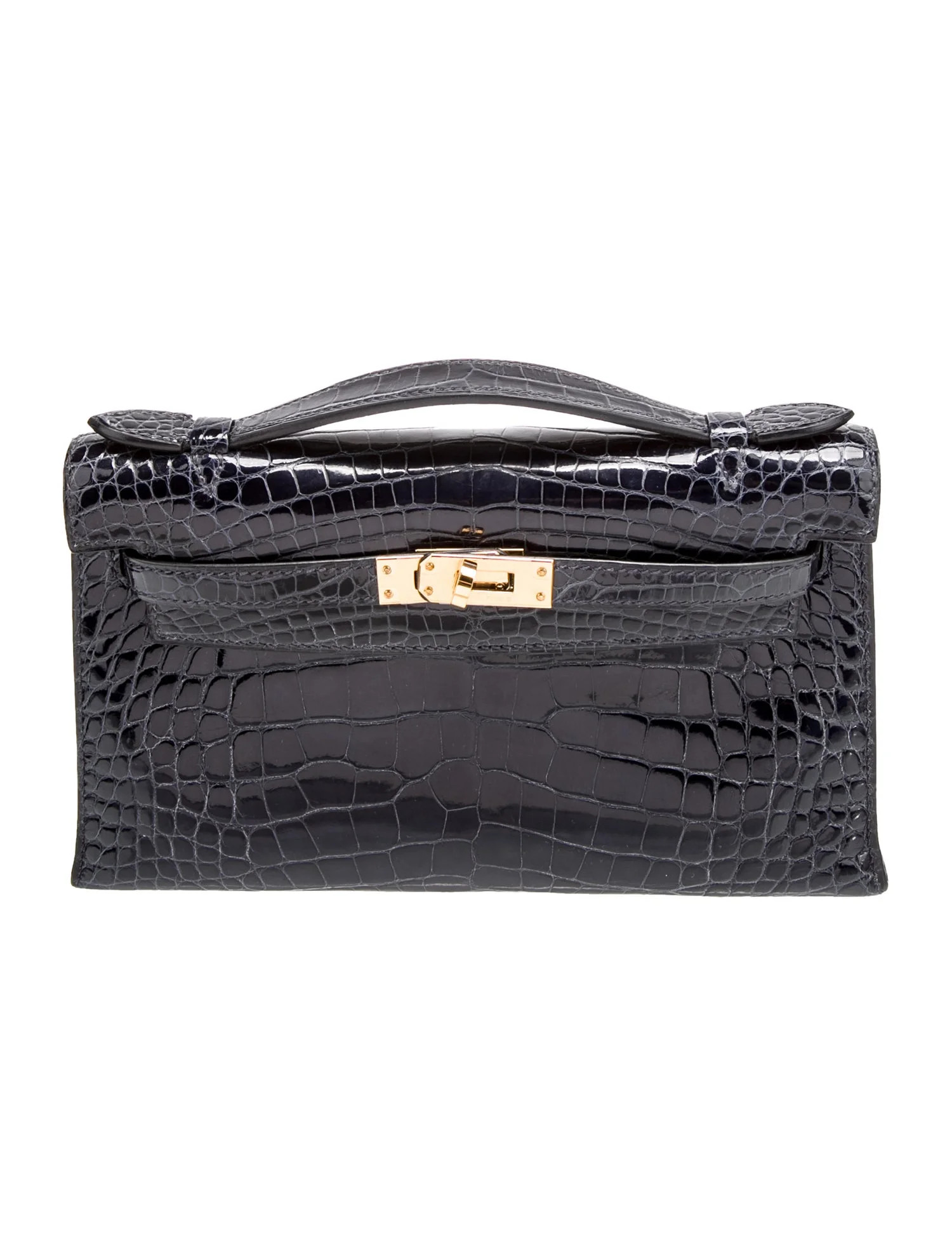 2017 Shiny Alligator Kelly Pochette | The RealReal