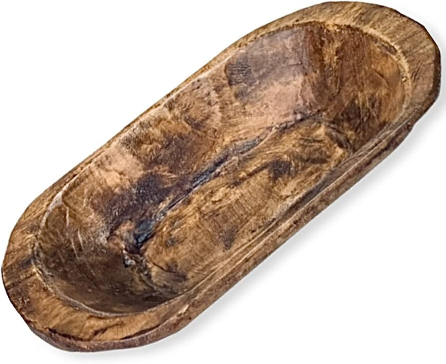 Vintage Small Wooden Dough Bowl-9inch Home & Office Decor Distressed Hand Carved, Antique Look, F... | Amazon (US)