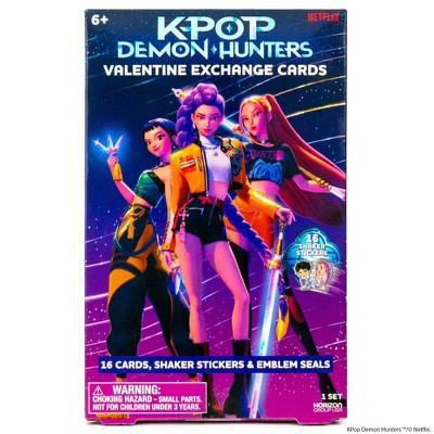KPop Demon Hunters 16ct Valentine's Day Classroom Exchange Cards and Shaker Stickers | Target
