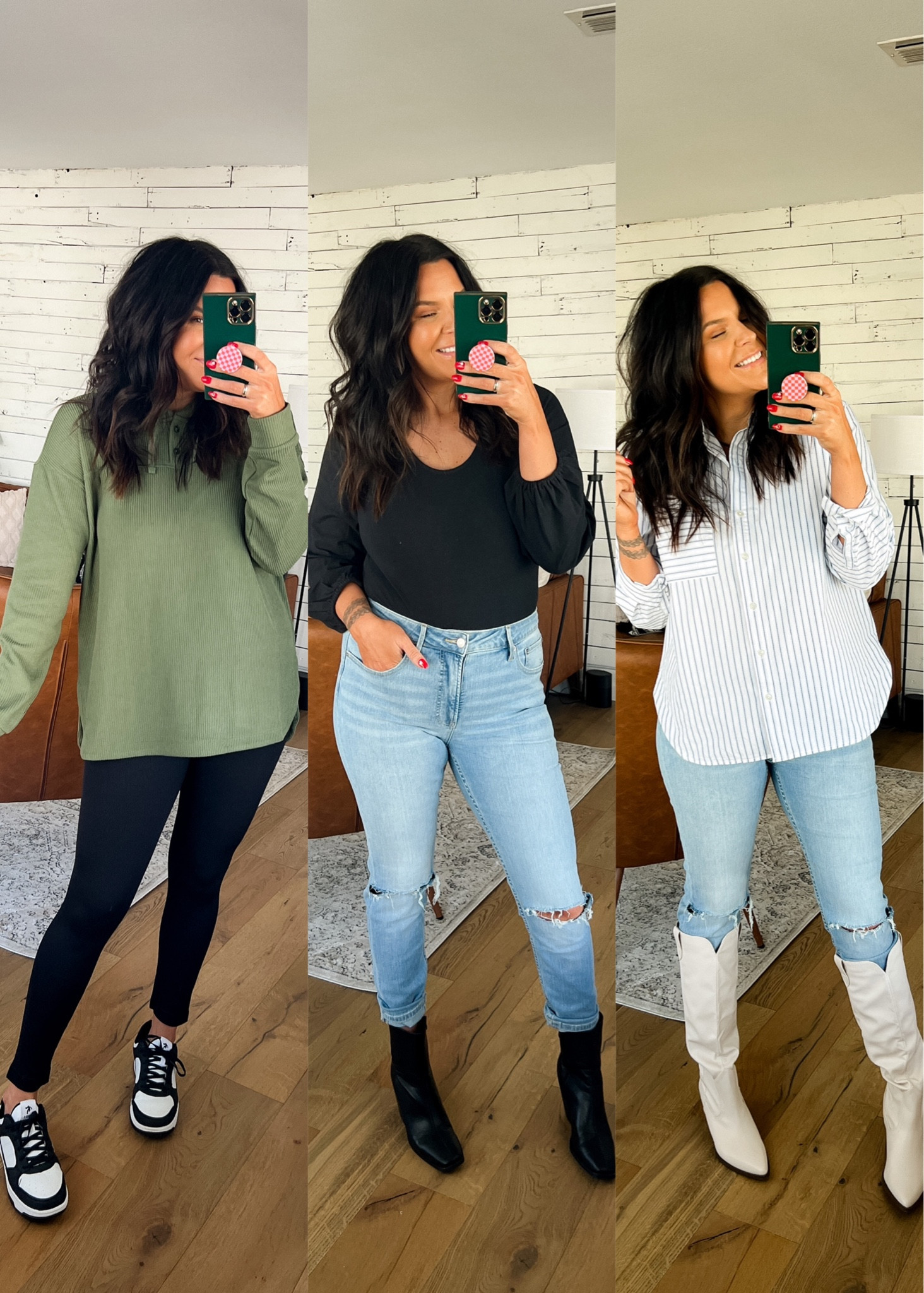 New Walmart spring finds 
Hoodie: XL
Bodysuit: XL
ButtonUp: Large
Leggings: Large
Jeans: True to size with stretch. (If I’m between go up)

@shop.LTK #liketkit #ad #walmartfashion #freeassembly @walmart 

#LTKunder50 #LTKstyletip #LTKshoecrush