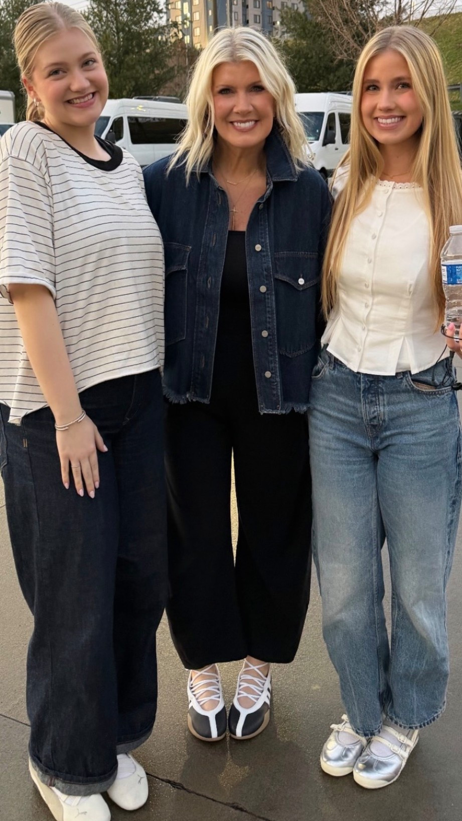 We love the ballet sneaker trend! These adidas are so incredibly comfortable. These black pants are perfect for Travel as they don’t wrinkle! My exact denim shirt is sold out, but I found a similar and cost-friendly option for you. Also linking the girls’ looks! 🤍

#LTKdayinmylife #LTKootd #LTKgrwm