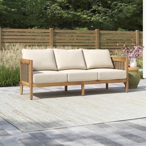 Jacie 76.5'' Wide Outdoor Patio Sofa with Cushions | Wayfair North America