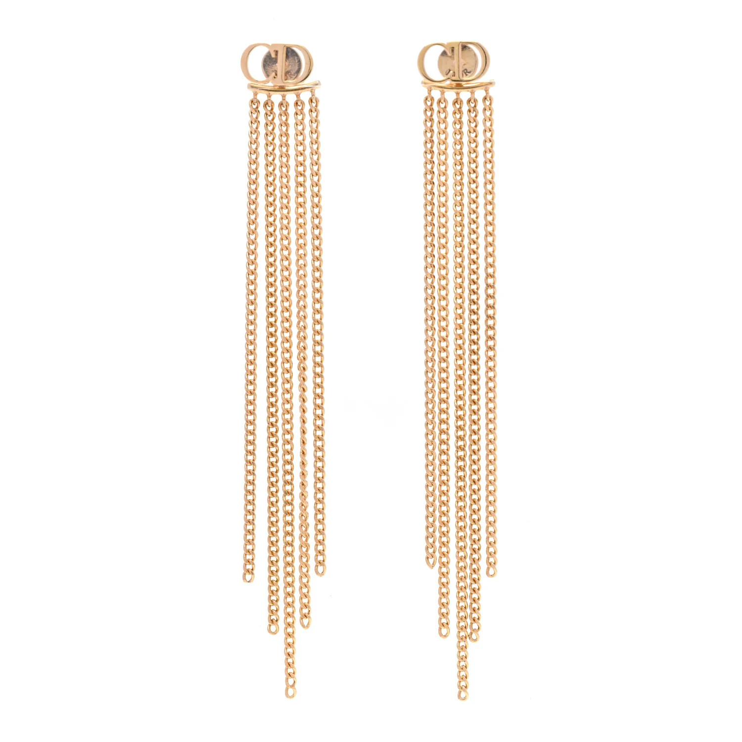 Christian Dior: All/Jewelry/CHRISTIAN DIOR Danseuse Etolie Chain Drop Earrings Gold | FASHIONPHILE (US)